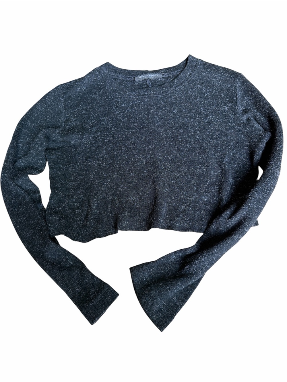 French Curve Clothing Cropped Black Marled  Sweater see measurement for size